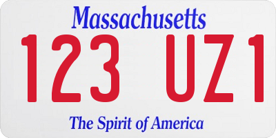 MA license plate 123UZ1