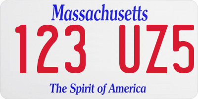 MA license plate 123UZ5