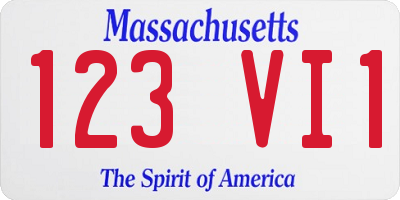 MA license plate 123VI1