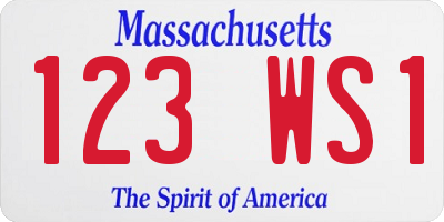 MA license plate 123WS1