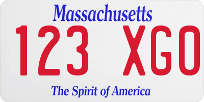 MA license plate 123XG0