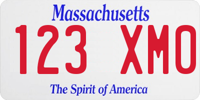 MA license plate 123XM0