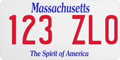 MA license plate 123ZL0