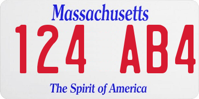 MA license plate 124AB4