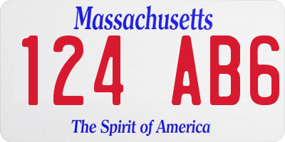 MA license plate 124AB6