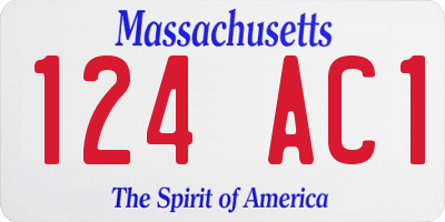 MA license plate 124AC1