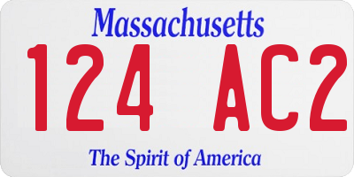 MA license plate 124AC2