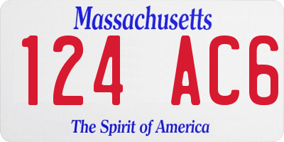 MA license plate 124AC6