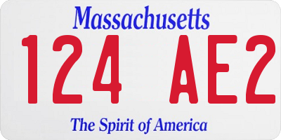MA license plate 124AE2