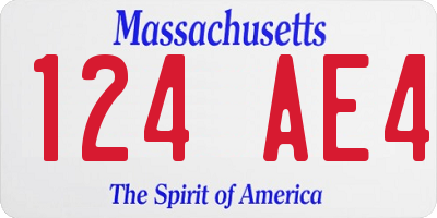 MA license plate 124AE4