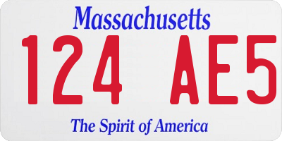 MA license plate 124AE5