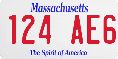 MA license plate 124AE6