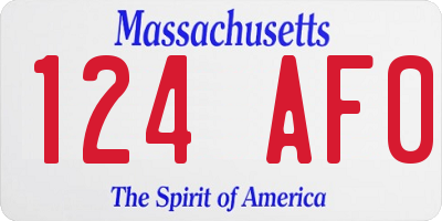 MA license plate 124AF0