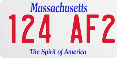 MA license plate 124AF2