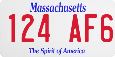 MA license plate 124AF6