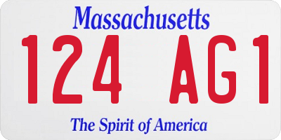 MA license plate 124AG1