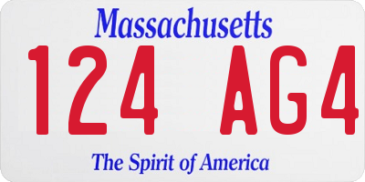 MA license plate 124AG4