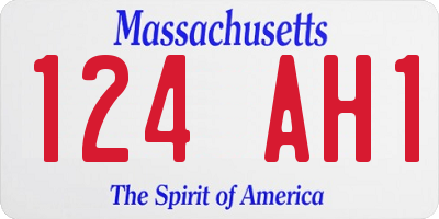 MA license plate 124AH1