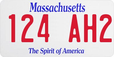 MA license plate 124AH2