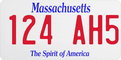 MA license plate 124AH5