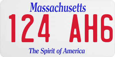 MA license plate 124AH6