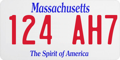 MA license plate 124AH7