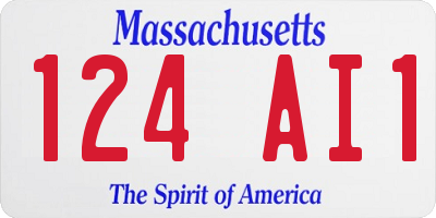 MA license plate 124AI1