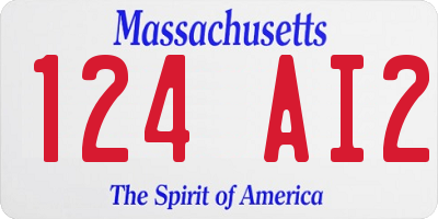 MA license plate 124AI2