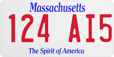 MA license plate 124AI5
