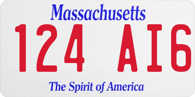 MA license plate 124AI6