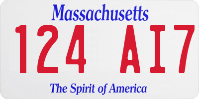 MA license plate 124AI7