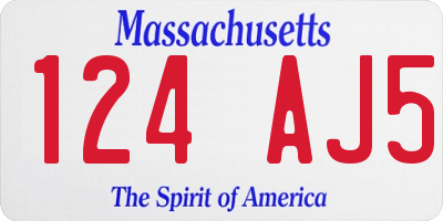 MA license plate 124AJ5