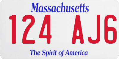 MA license plate 124AJ6