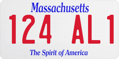 MA license plate 124AL1