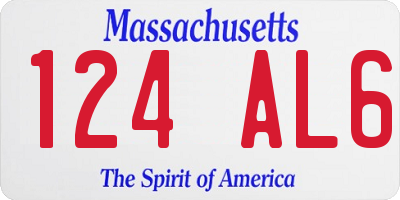 MA license plate 124AL6