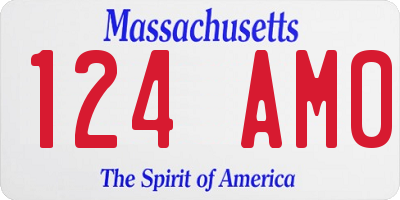 MA license plate 124AM0