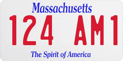 MA license plate 124AM1