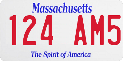 MA license plate 124AM5