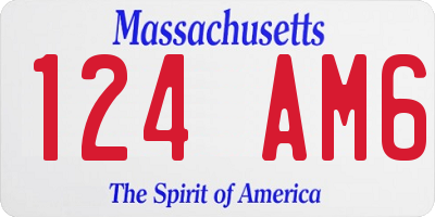 MA license plate 124AM6