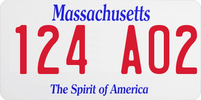 MA license plate 124AO2