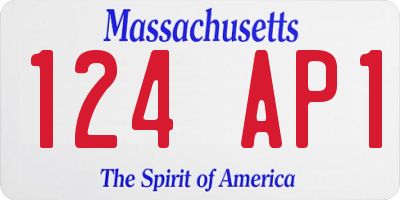 MA license plate 124AP1