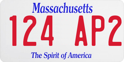 MA license plate 124AP2