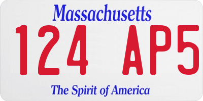 MA license plate 124AP5