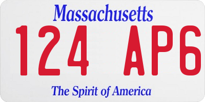 MA license plate 124AP6