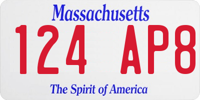 MA license plate 124AP8