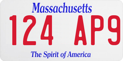 MA license plate 124AP9