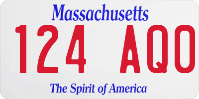 MA license plate 124AQ0