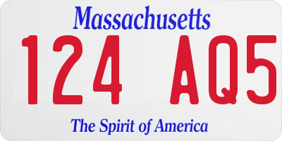 MA license plate 124AQ5