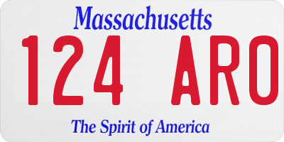 MA license plate 124AR0