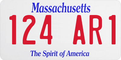 MA license plate 124AR1